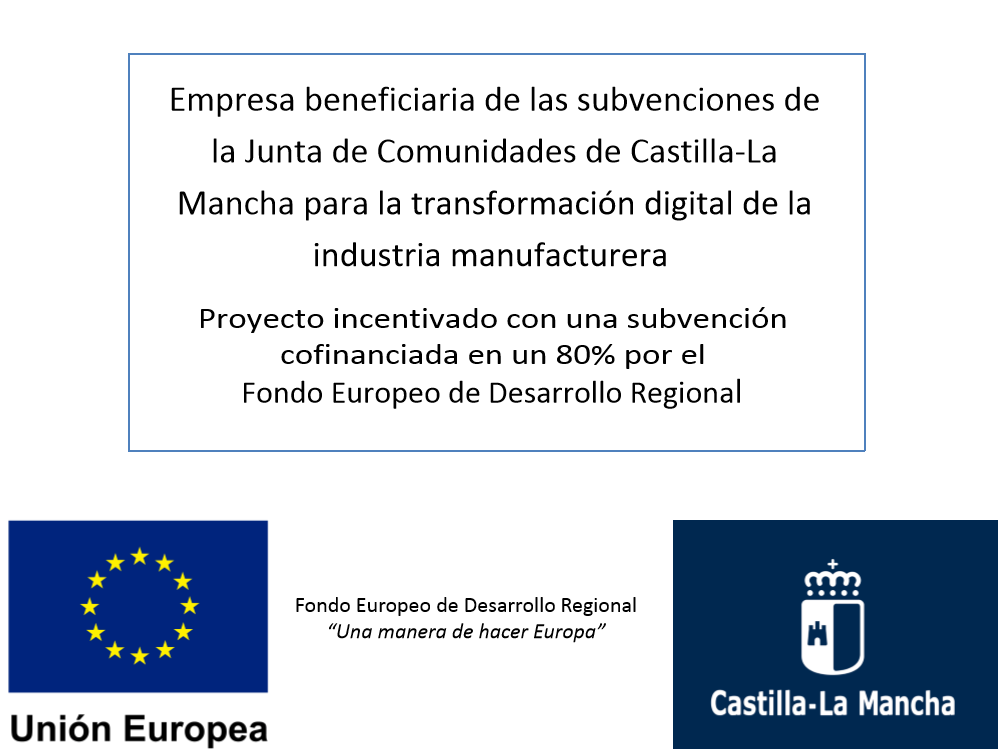 Logotipo del Fondo Europeo asociado a Talleres Ramón Clemente, indicando apoyo a proyectos industriales
